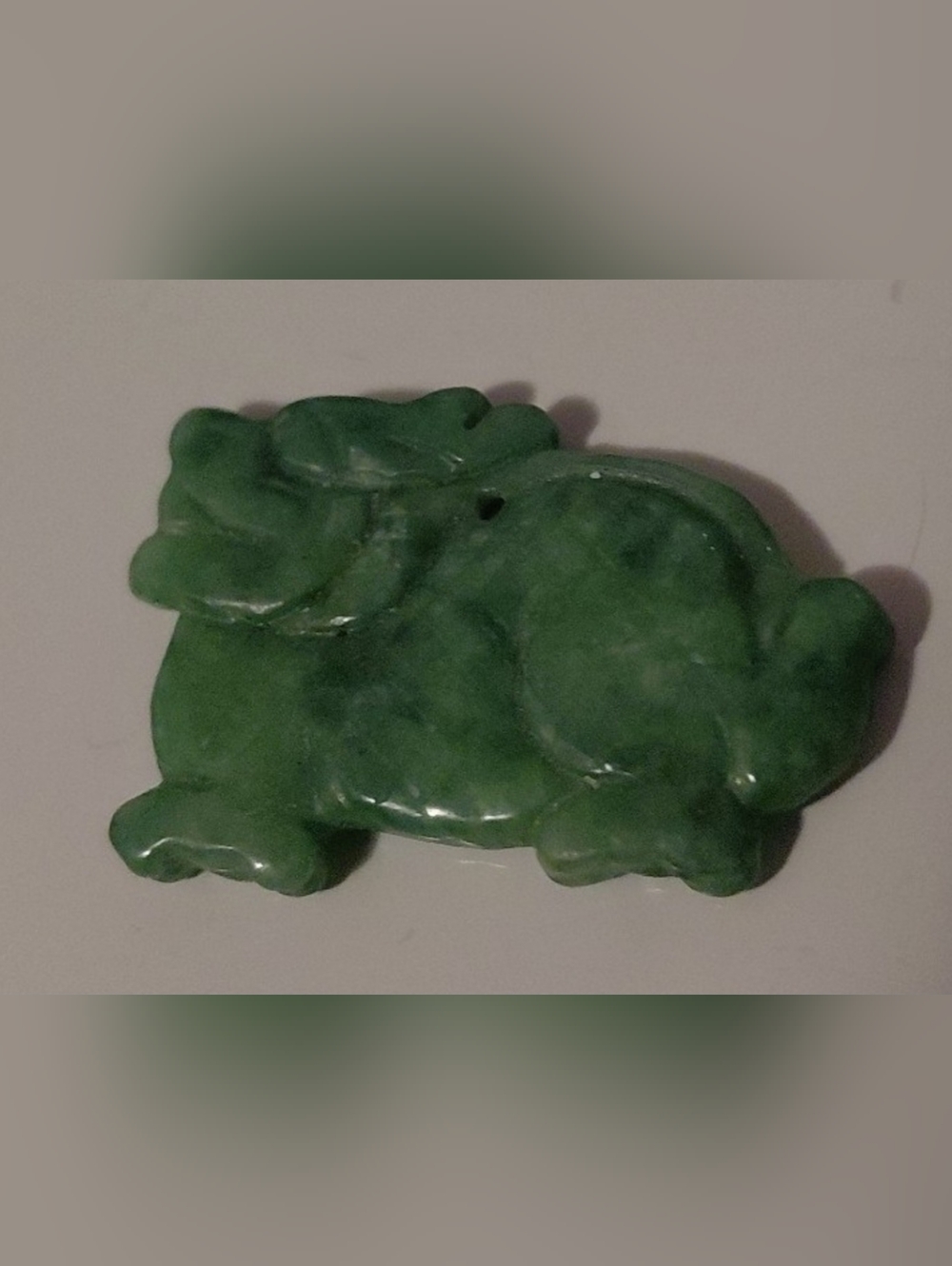 vintage Carved Green Jade dragon Pendant and beads